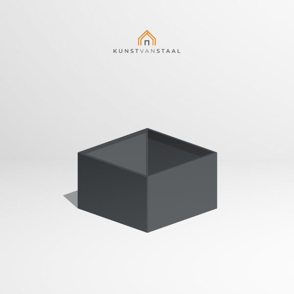 Antracietgrijze plantenbak van 100×100×60 cm voor middelhoge beplanting