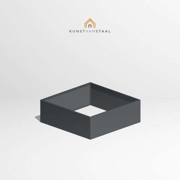 Antracietgrijze plantenbak van 120×120×40 cm voor royale beplanting