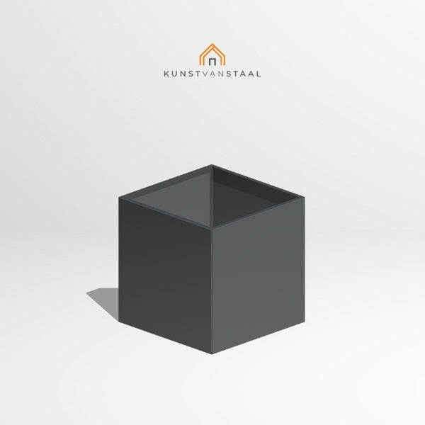 Antracietgrijze plantenbak van 80×80×80 cm voor moderne tuinen