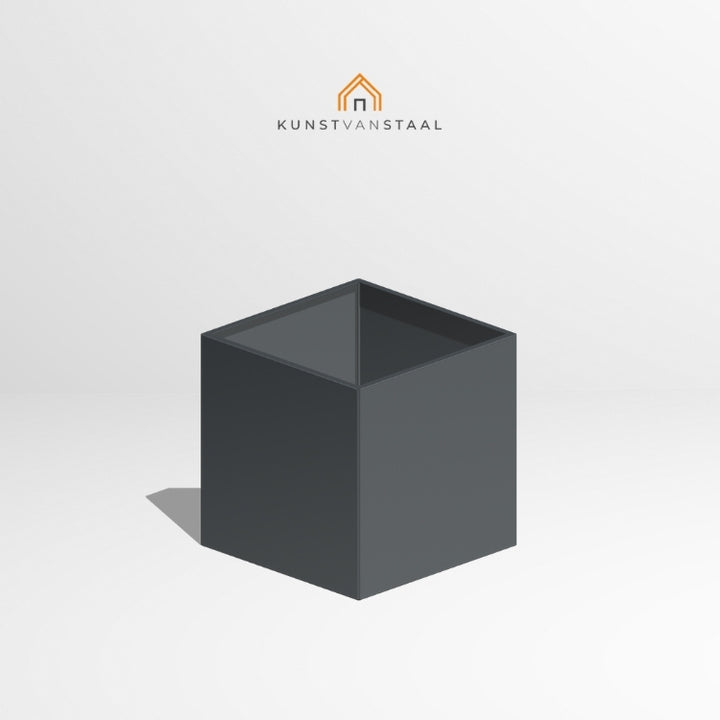 Antracietgrijze plantenbak van 80×80×80 cm voor moderne tuinen
