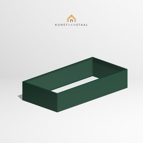 Groene plantenbak van 200×100×40 cm voor brede tuinvakken