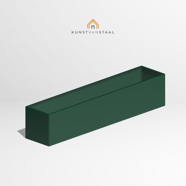 Groene plantenbak van 250×50×50 cm voor grote beplantingsvakken