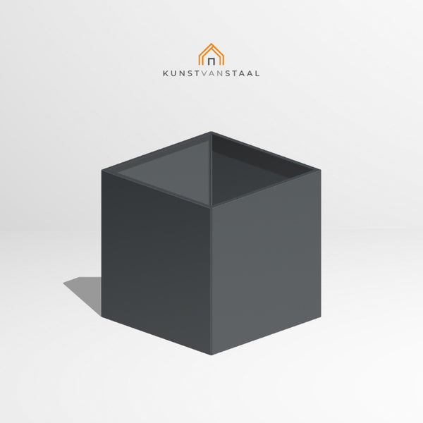 Antracietkleurige plantenbak van 100×100×100 cm tijdloos en strak