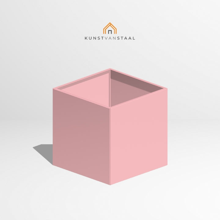 Roze plantenbak van 100×100×100 cm voor speelse moderne tuinstyling