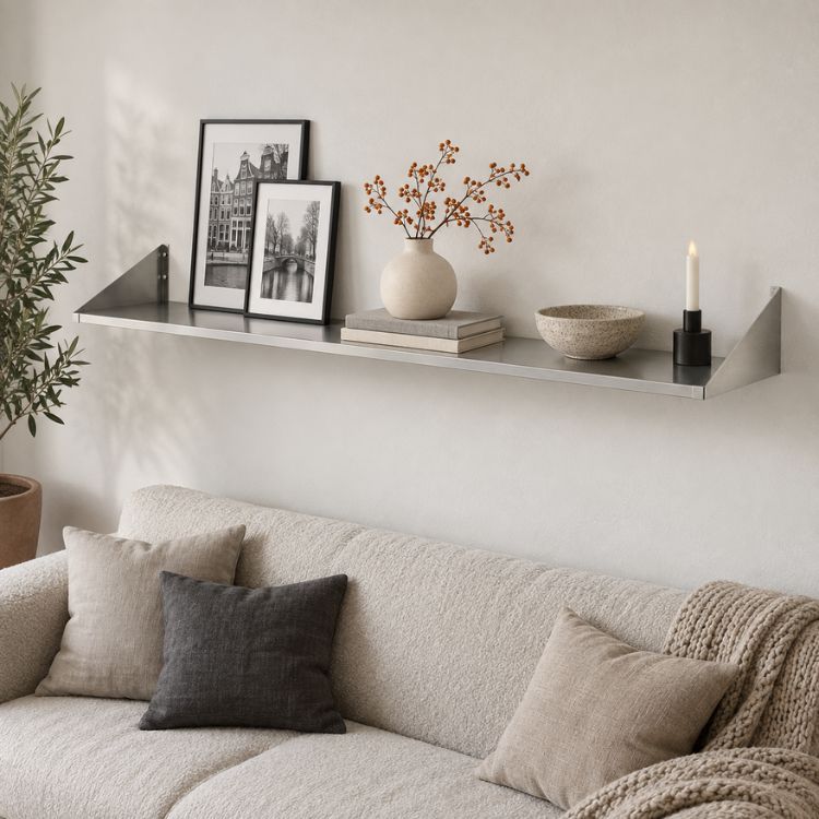 RVS Wandplank 120 x 20 cm - 1