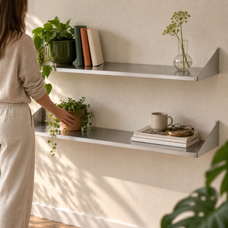 RVS Wandplank 120 x 30 cm - 2
