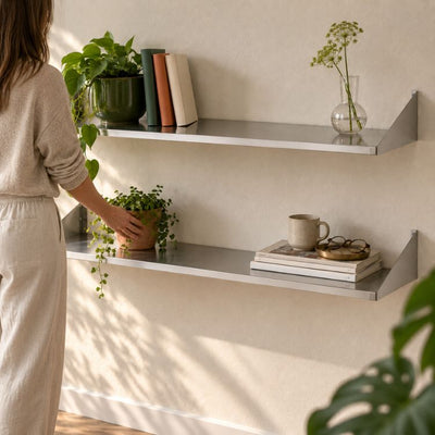 RVS Wandplank 120 x 30 cm - 2