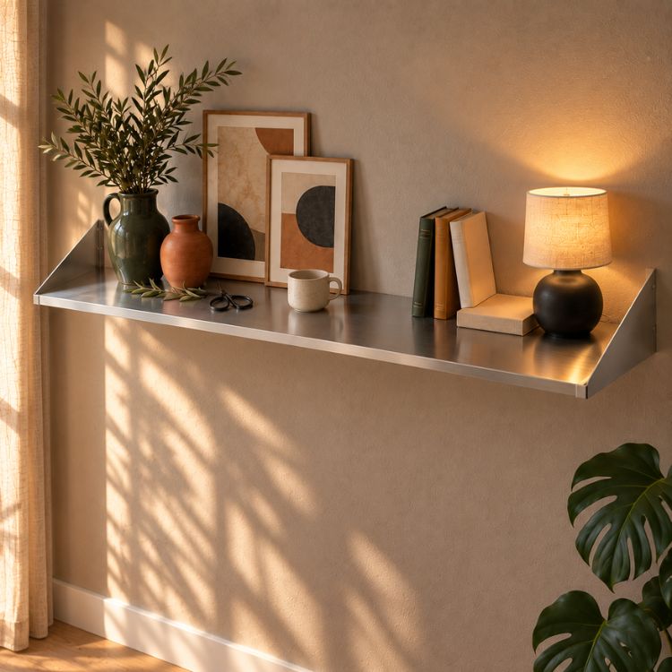 RVS Wandplank 140 x 30 cm - 2