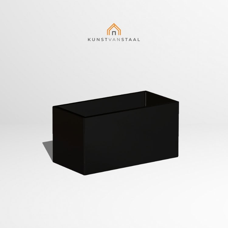 Stalen plantenbak zwart 60 x 120 x 60 cm - 1