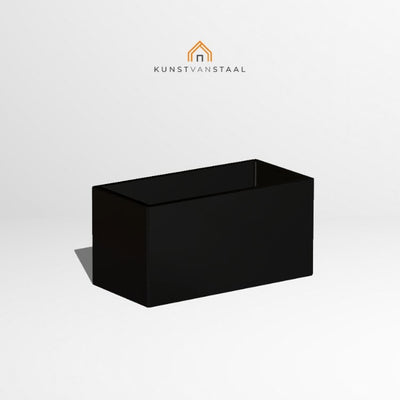 Stalen plantenbak zwart 60 x 120 x 60 cm - 1