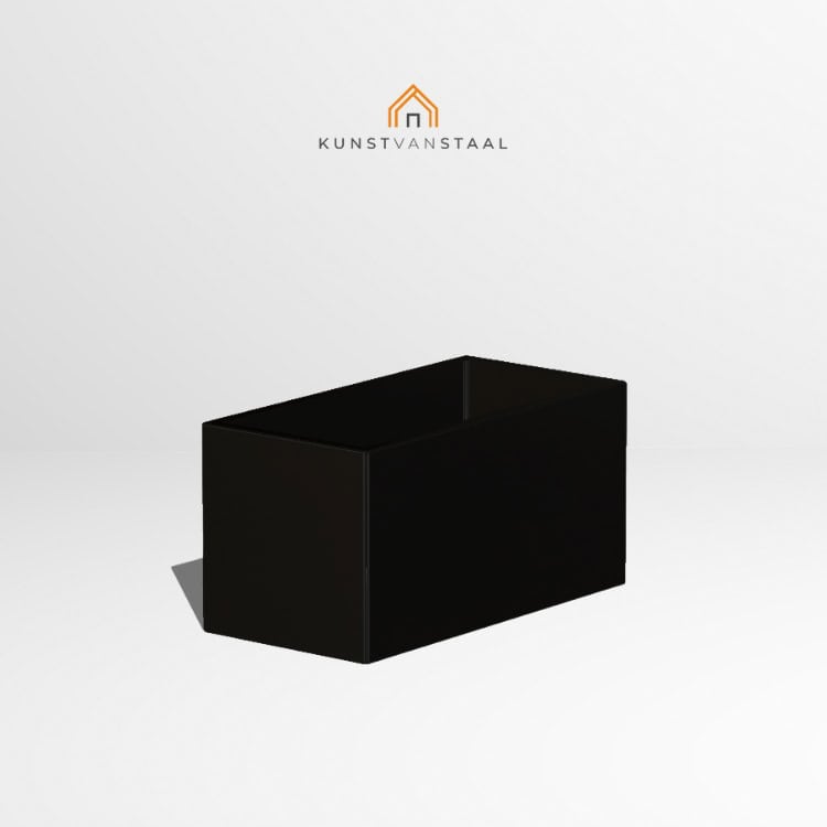 Stalen plantenbak zwart 90 x 60 x 60 cm - 1