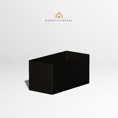 Stalen plantenbak zwart 90 x 60 x 60 cm - 1