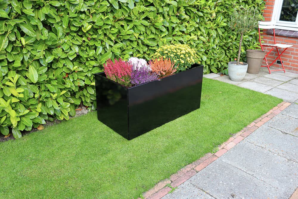 Stalen plantenbak zwart 40 x 40 x 40 cm - 3
