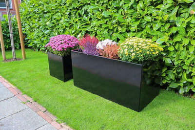 Stalen plantenbak zwart 40 x 40 x 40 cm - 2