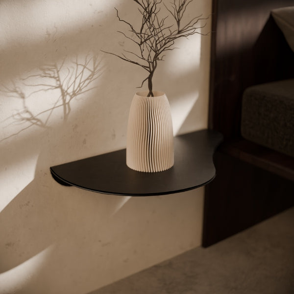 Organische wandplank III links in zwart