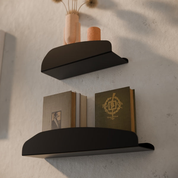 Organische wandplank II in zwart in 30 en 40 cm