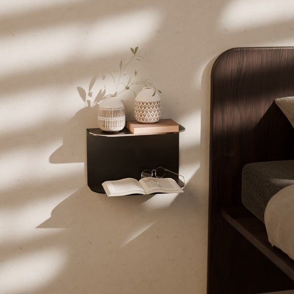 Zwevend nachtkastje Shell in zwart