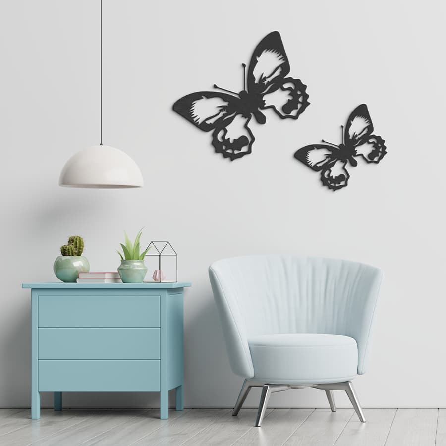Metalen Vlinder 'Charlotte' (set 2 stuks) - 2