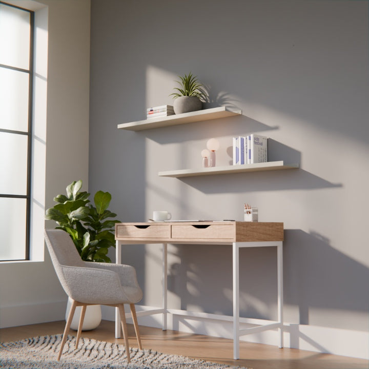 Industriële wandplank met stoere uitstraling