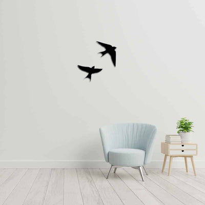 Metalen wanddecoratie "Zwaluwen" (2 stuks) - 2