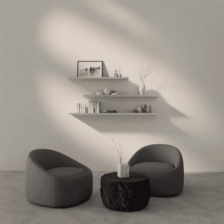 Beige wandplank visual