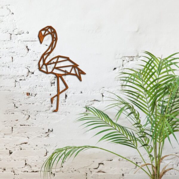 Cortenstaal muurdecoratie "Flamingo" | wanddecoratie Cortenstaal