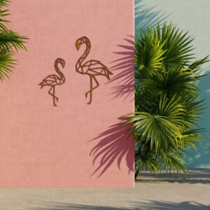 Cortenstaal Flamingos Muurdecoratie 001