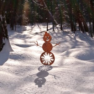 Cortenstaal Kerstdecoratie Sneeuwpop