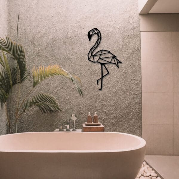 Metalen Wanddecoratie Flamingo 003
