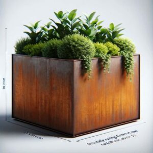 Cortenstaal plantenbak 50 x 50 x H 80cm